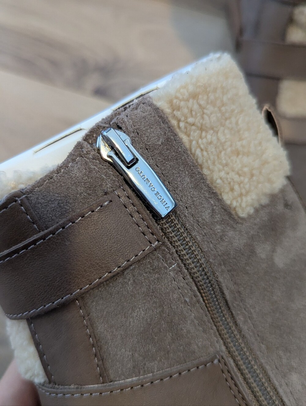 Vince Camuto Klerica Leather and Faux Fur Moto/Hiker Boot - Picture 7 of 9